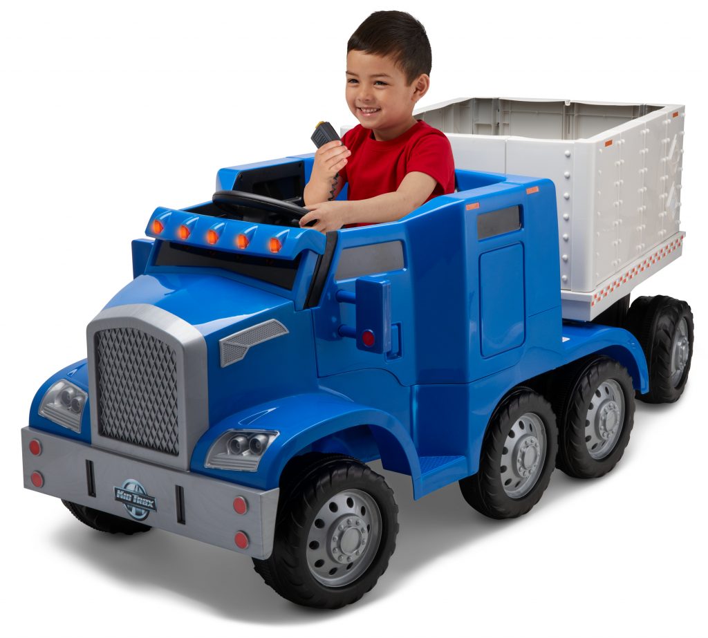 Voit saada akkukäyttöisen Power Wheels Semi-Truckin, joka todella kuljettaa tavaroita!