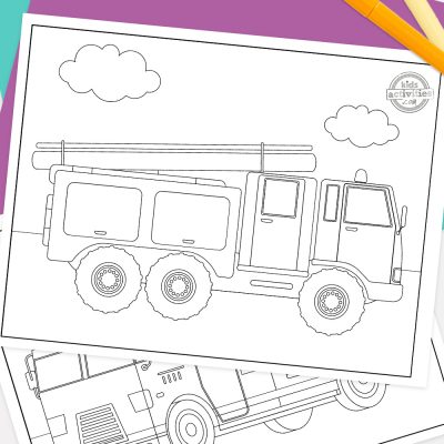 Gratis printbare tegninger til farvelægning af brandbiler