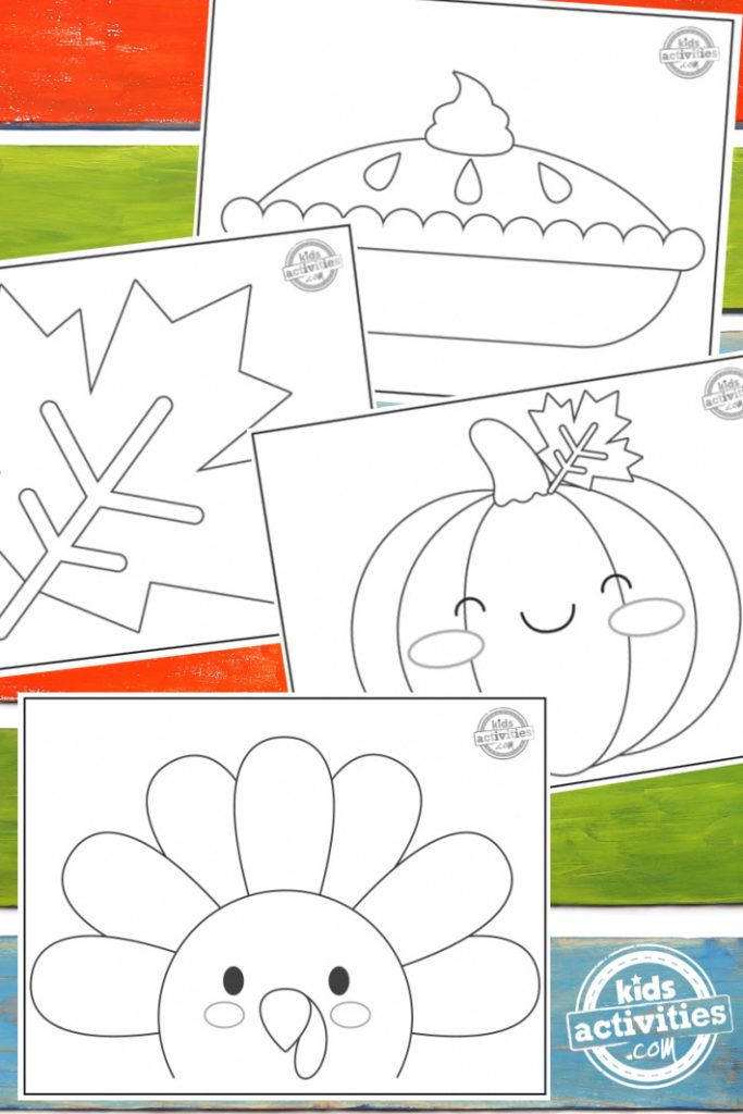 Feuilles de coloriage super faciles pour Thanksgiving que même les tout-petits peuvent colorier