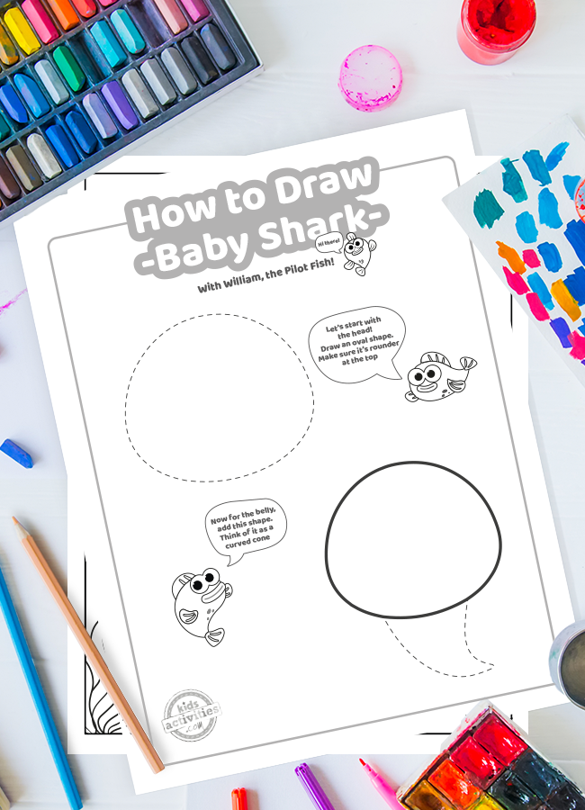 बेबी शार्क कसे काढायचे - चरण-दर-चरण सूचना