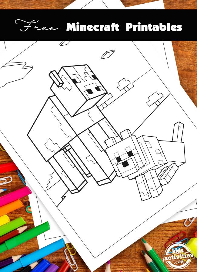 Gratis drukbare Minecraft-drukbare papiere vir kinders
