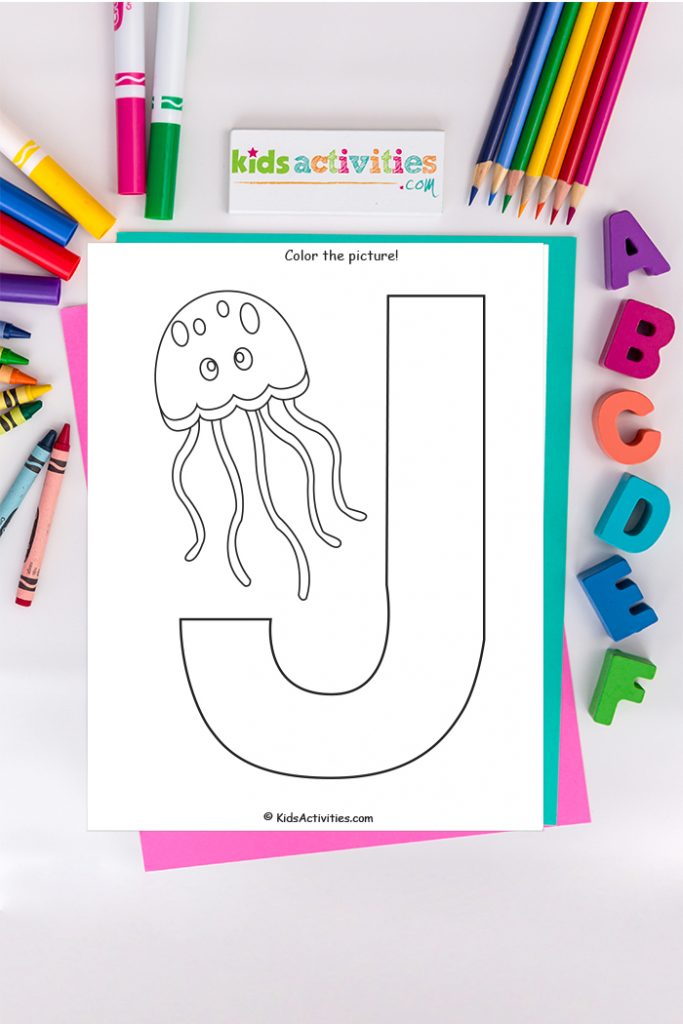 Páxina para colorear da letra J: Páxina para colorear gratuíta do alfabeto