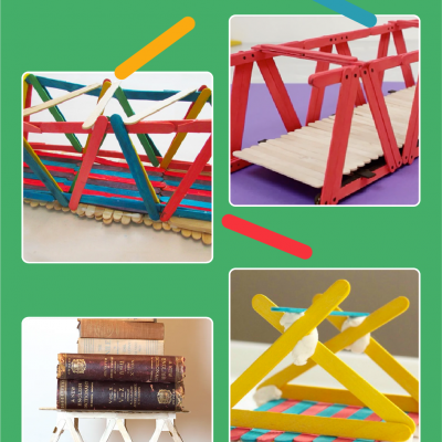 Проекти за мост со стапчиња со светканици кои децата можат да ги градат