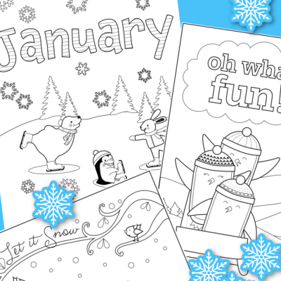 Imprime gratis estas páginas para colorear de enero para el invierno