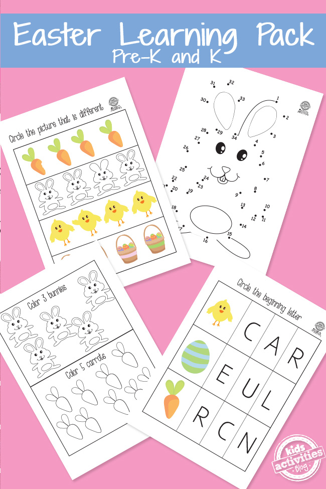 Velikonoční pracovní listy zdarma pro předškoláky &amp; amp; Pre-K Fun!
