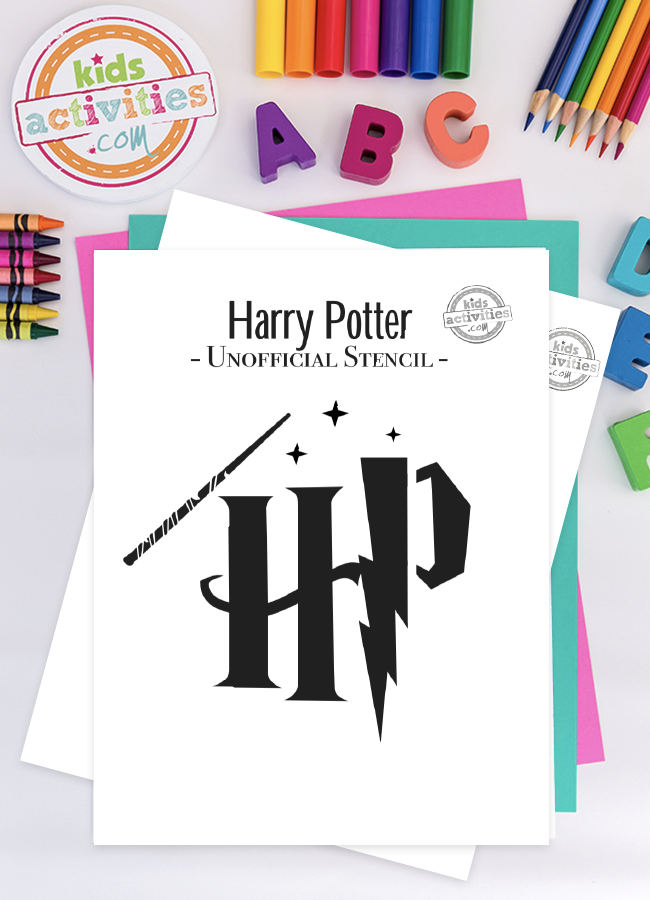 4 សន្លឹក Harry Potter Stencils ដែលអាចបោះពុម្ពបានសម្រាប់ល្ពៅ &amp; សិប្បកម្ម