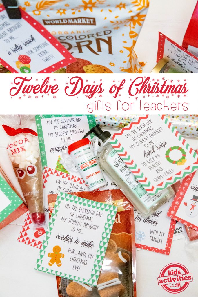 12 օր նվերների գաղափարներ ուսուցիչների Սուրբ Ծննդյան համար (տպելու համար նախատեսված բոնուսներով):