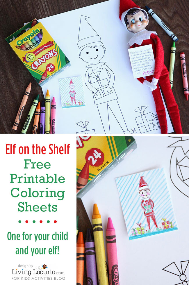 Elf On The Shelf Coloring Pages: Elf Size &amp; Kid Size Too!