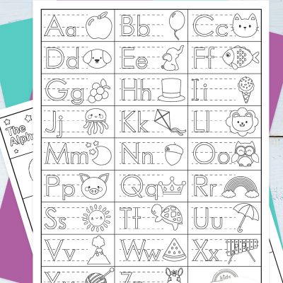 Страници за боење табели за печатење со азбука