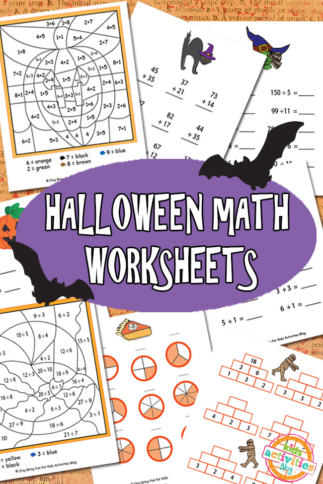 K-4. Maila Fun &amp; Doako inprimatzeko Halloween Matematikako fitxak