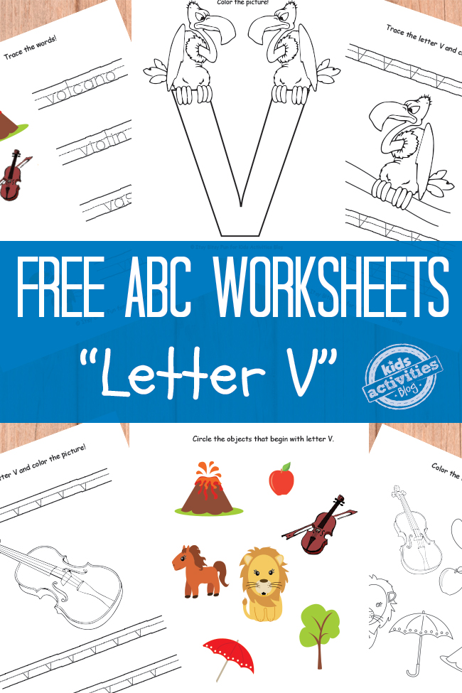 Бесплатные рабочие листы с буквой V для дошкольников и детских садов