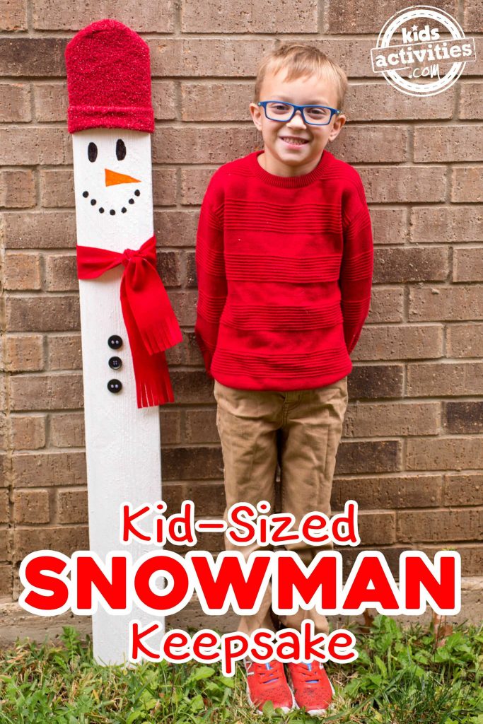 DIY Kid-cabbirka alwaax ee Snowman Keepsake