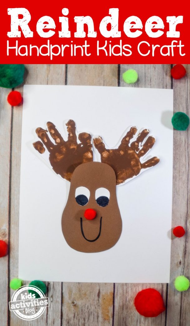 Julens sødeste rensdyr med håndaftryk og Rudolfs røde næse
