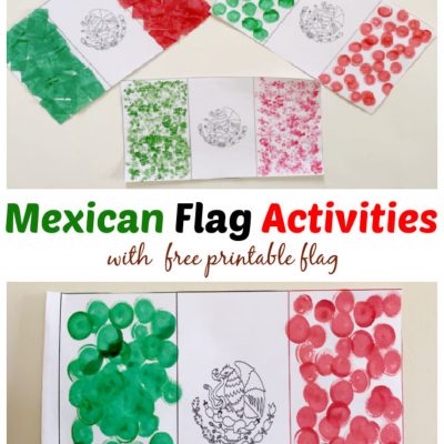 3 divertides manualitats de bandera mexicana per a nens amb bandera imprimible de Mèxic