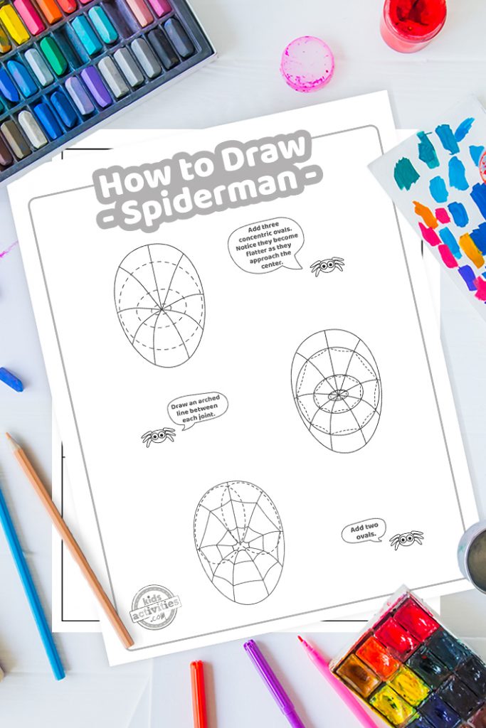 كيفية رسم الدرس سبايدرمان سهل للطباعة للأطفال