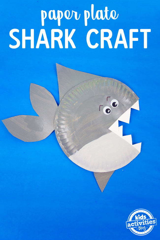 Super Cute Easy Shark Paper Plate Craft