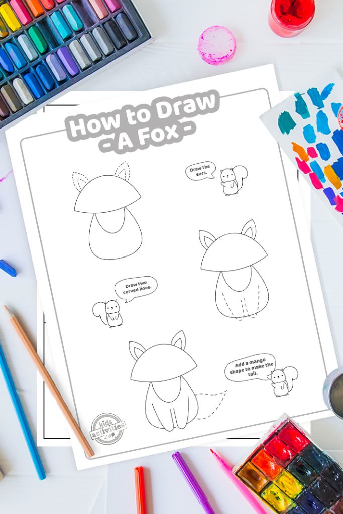 Cum de a desena o vulpe Lecție ușor de imprimat pentru copii