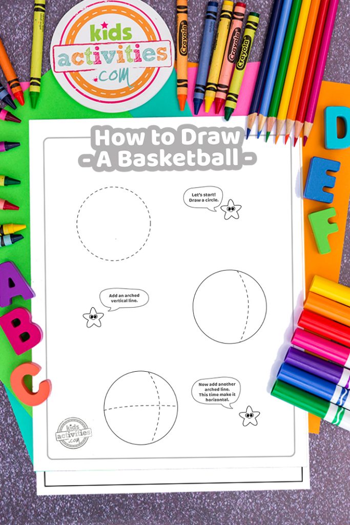 Com dibuixar una bàsquet lliçons fàcils d'imprimir per a nens