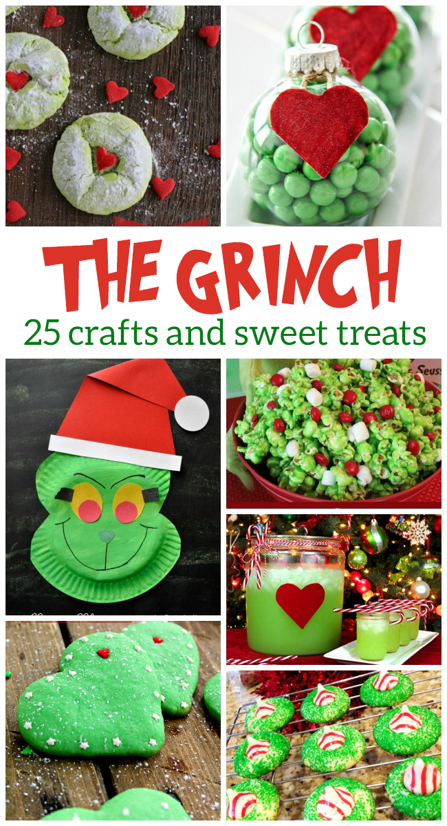 25+ Grinch လက်မှုပညာများ၊ အလှဆင်မှုများ &amp; Sweet Grinch Treats