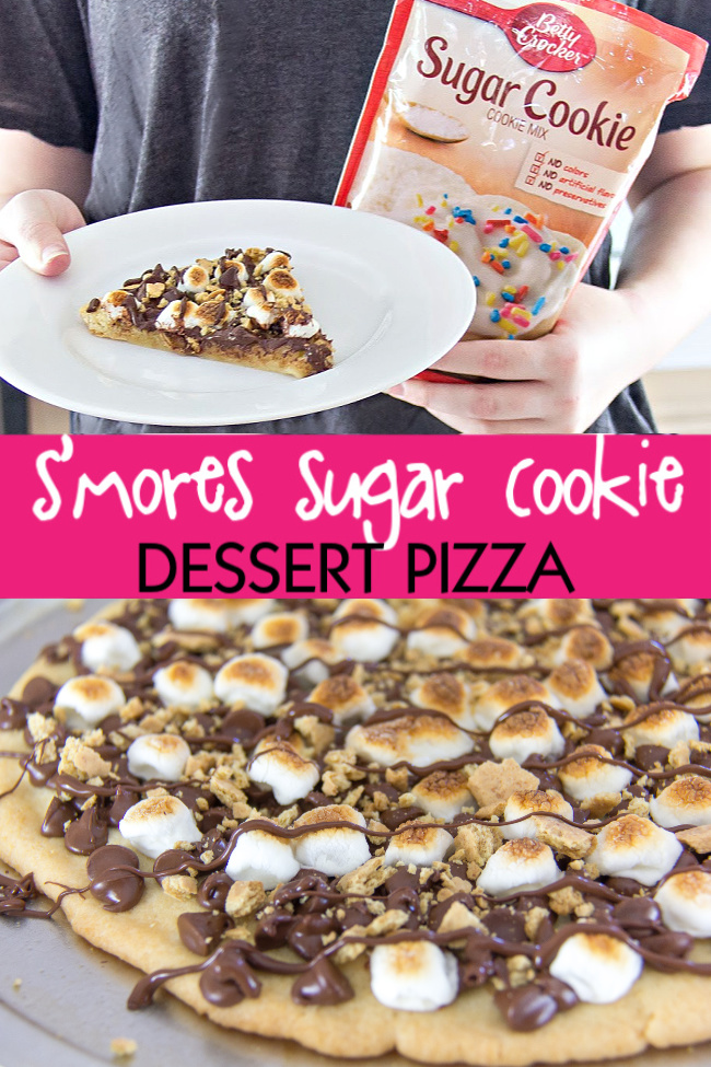Лесно S'mores захар бисквитка десерт пица рецепта