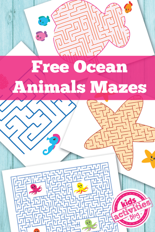 Çocuklar için Ücretsiz Okyanus Hayvanları Yazdırılabilir Labirentleri