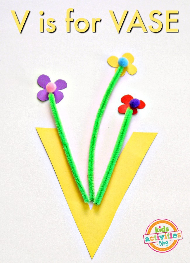 V de Vase Craft - Preschool V Craft