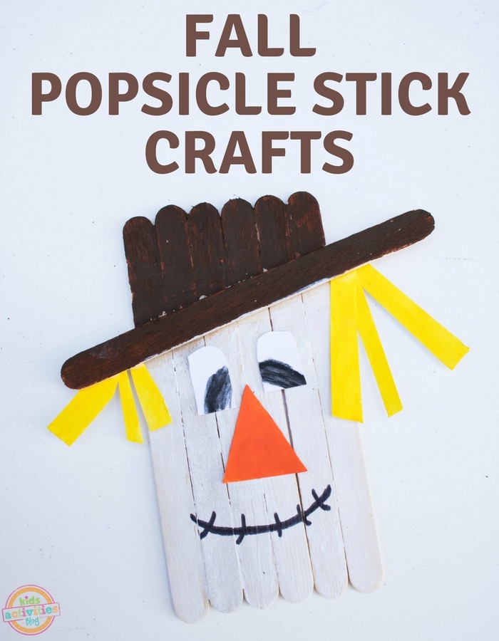 Helppo &amp;; Söpö Fall Popsicle Stick Crafts: Popsicle Stick Scarecrow &amp;; Turkey