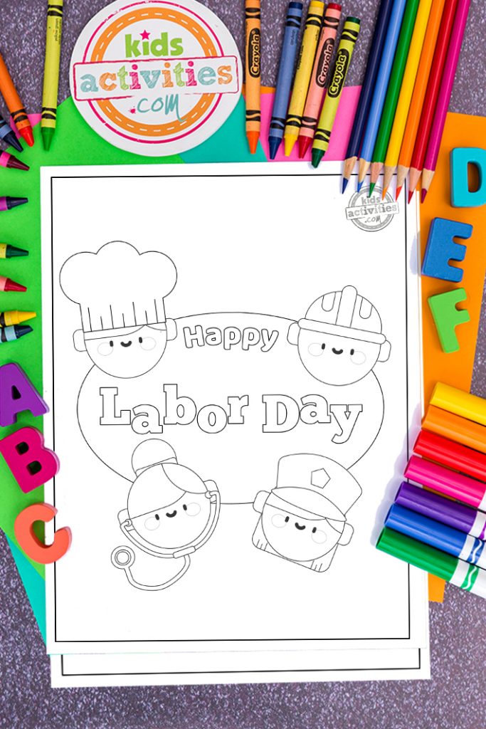 Pàgines per pintar del Dia del Treball per imprimir gratuïts per a nens