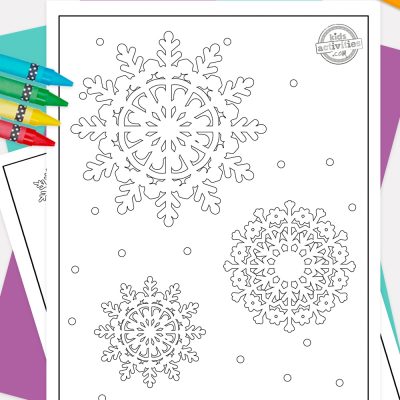 Páxinas para colorear de copos de neve para imprimir gratis