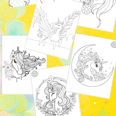 Magical Unicorn Coloring Pages para sa Mga Bata