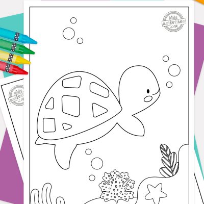Páxinas bonitas para colorear de tartarugas - Tartaruga mariña e amp; Tartarugas terrestres