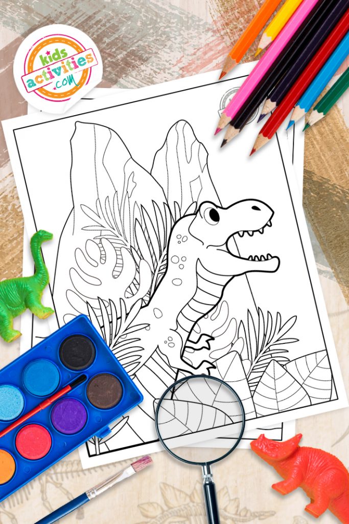 T Rex spalvinimo puslapiai Vaikai gali spausdinti &amp; amp; Spalva