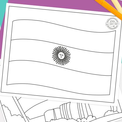 Sunny Argentina Flag Coloring Pages