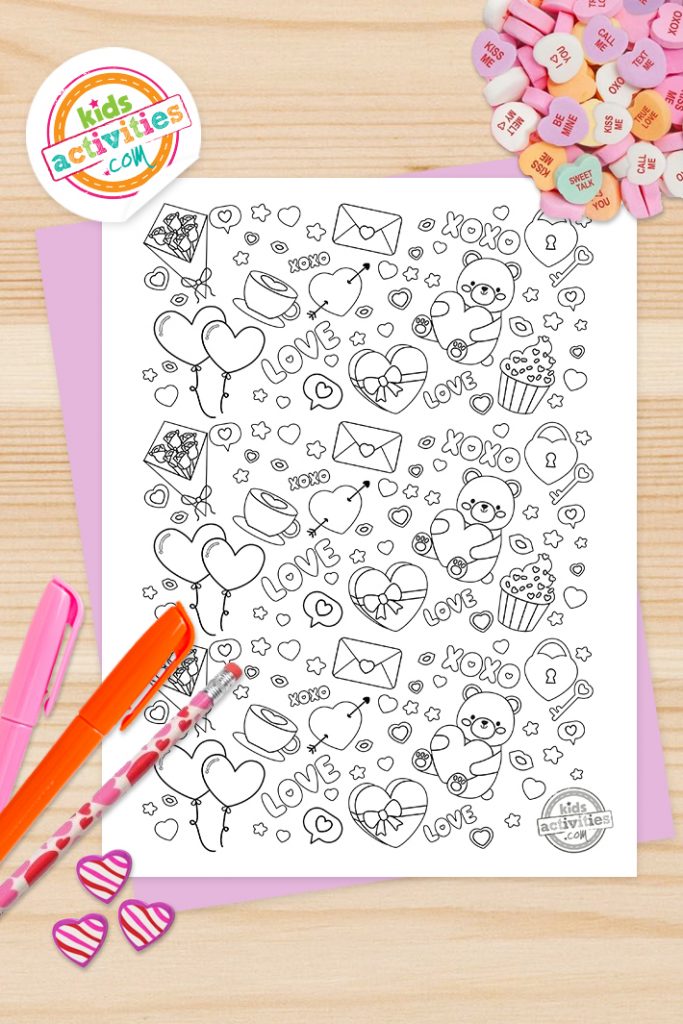I Heart Aquests adorables doodles gratuïts de Sant Valentí que podeu imprimir i amp; Color