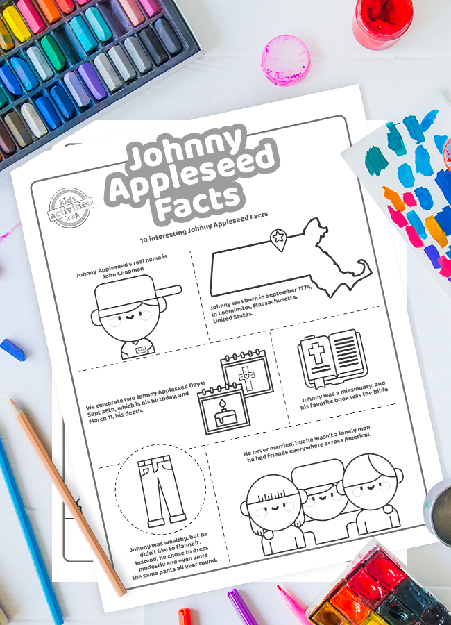 10 leuke feiten oer Johnny Appleseed-ferhaal mei printbere