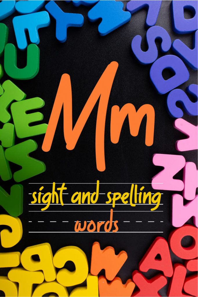 Listă de cuvinte de ortografie și cuvinte de citit - litera M