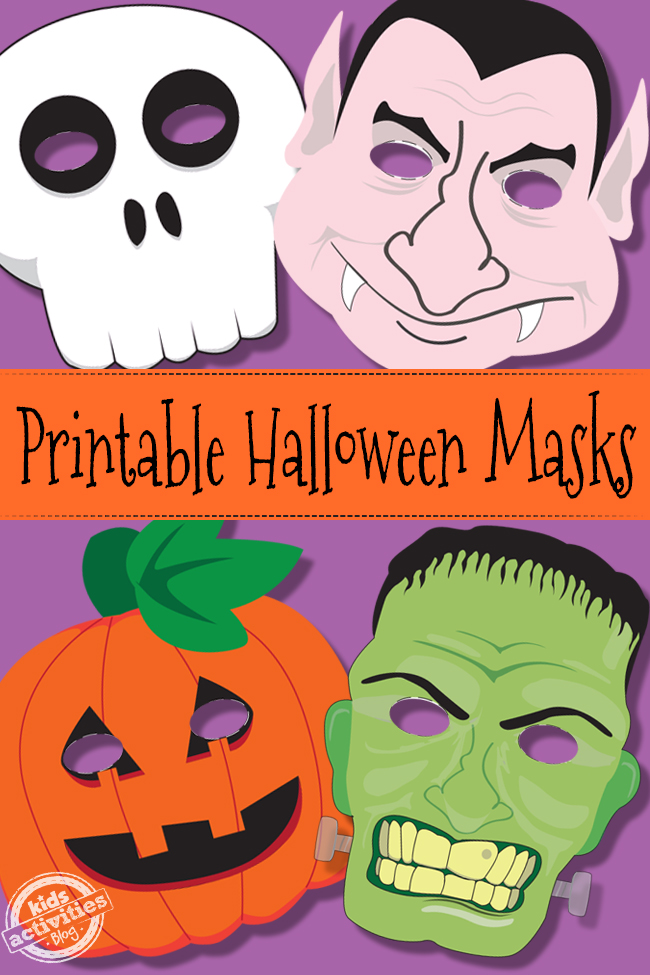 4 Eğlenceli &amp; Çocuklar için Ücretsiz Yazdırılabilir Cadılar Bayramı Maskeleri