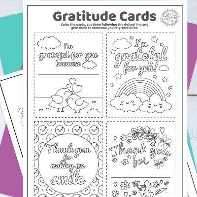 Druckbare Dankbarkeitszitatkarten für Kinder Malvorlagen