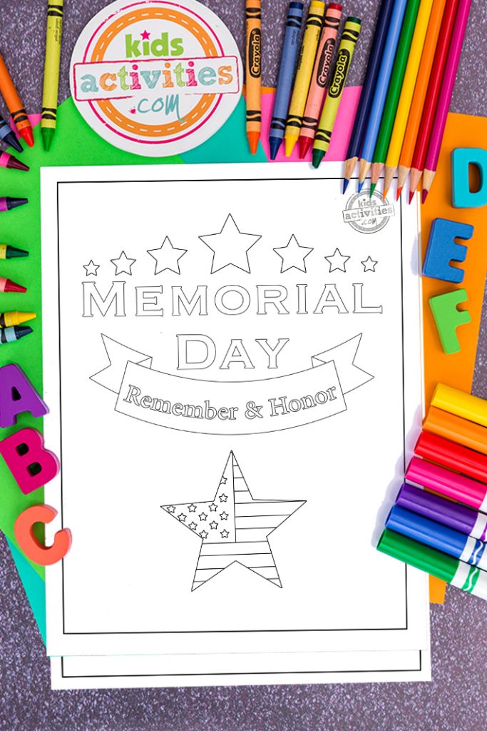 Pagini de colorat pentru Ziua Memorialului patriotic imprimabile gratuit