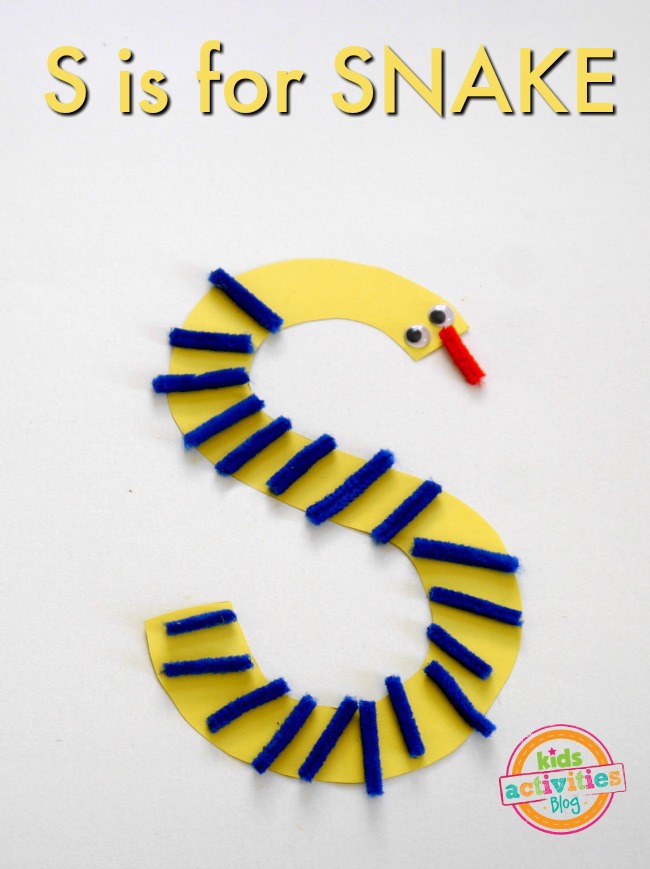 S este pentru Snake Craft - Preschool S Craft