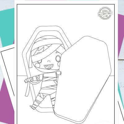 Cele mai bune pagini de colorat pentru copii cu mumie drăguță