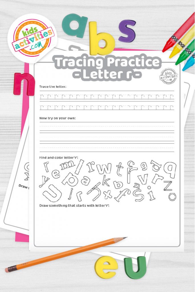 Free Letter R Practice Worksheet: Trace it, Write it, Find it &amp; Draw