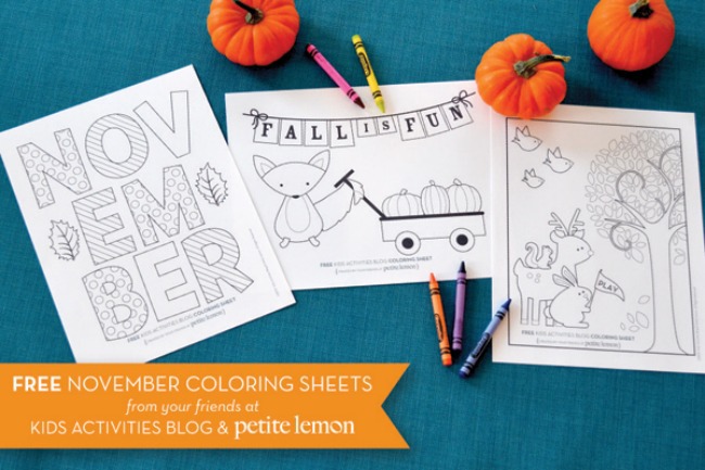 Libreng {Adorable} November Coloring Sheets Para sa Mga Bata