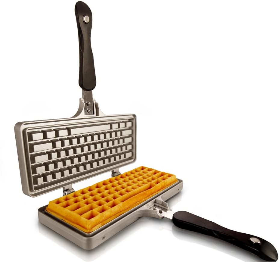 Du kan få et tastaturvaffeljern til personen, der elsker morgenmad og teknologi