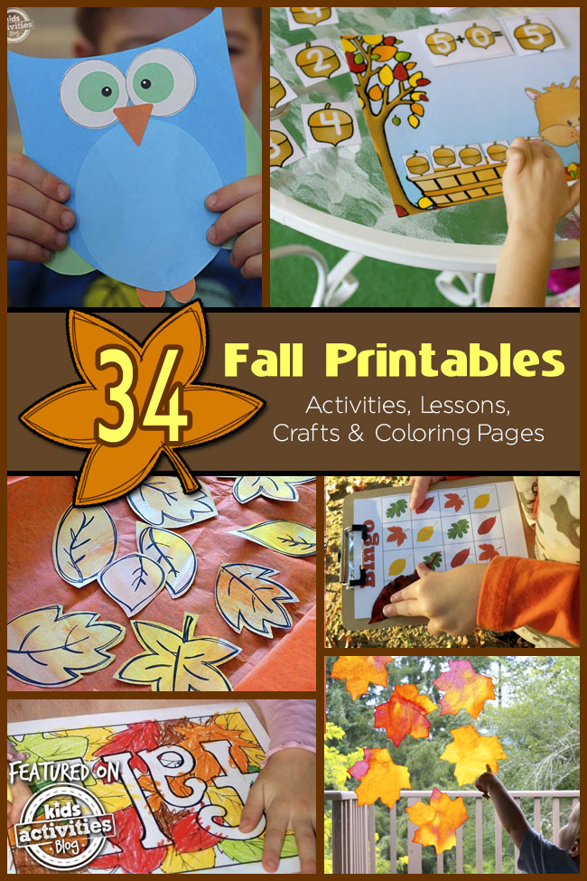 35 zábavných podzimních tiskovin zdarma: pracovní listy, řemesla &amp; amp; aktivity pro děti