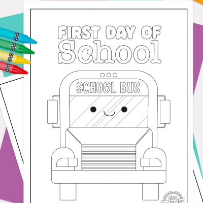 Aizraujošas pirmās skolas dienas krāsojamās lapas