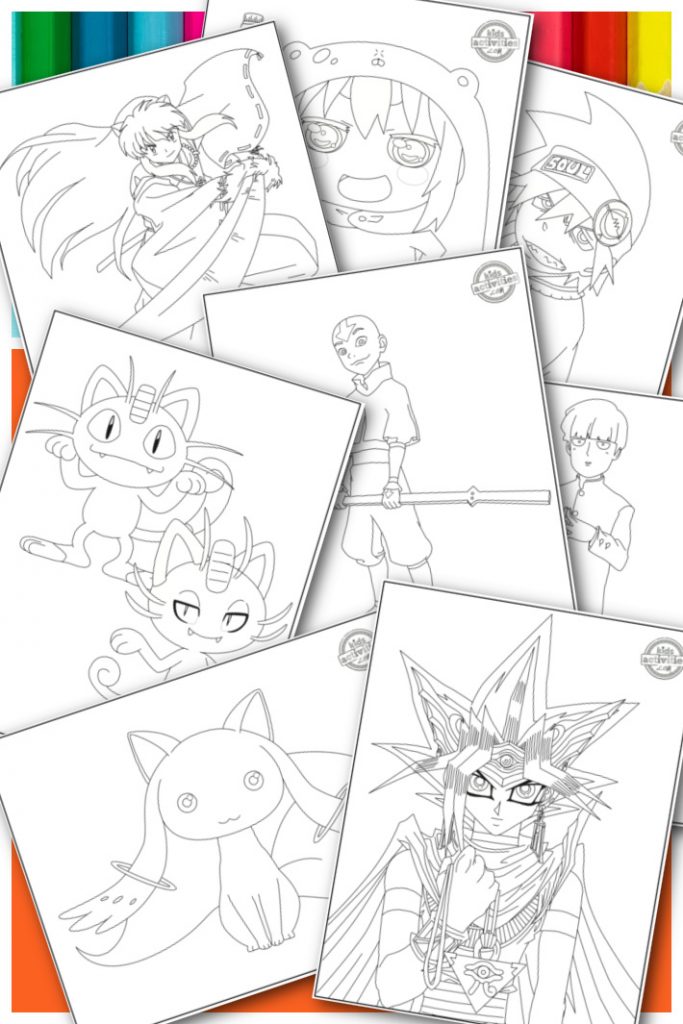 Pàgines per pintar d'anime per a nens: novetats per al 2022